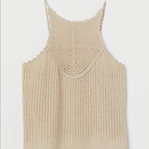 Crocheted beige top NWT